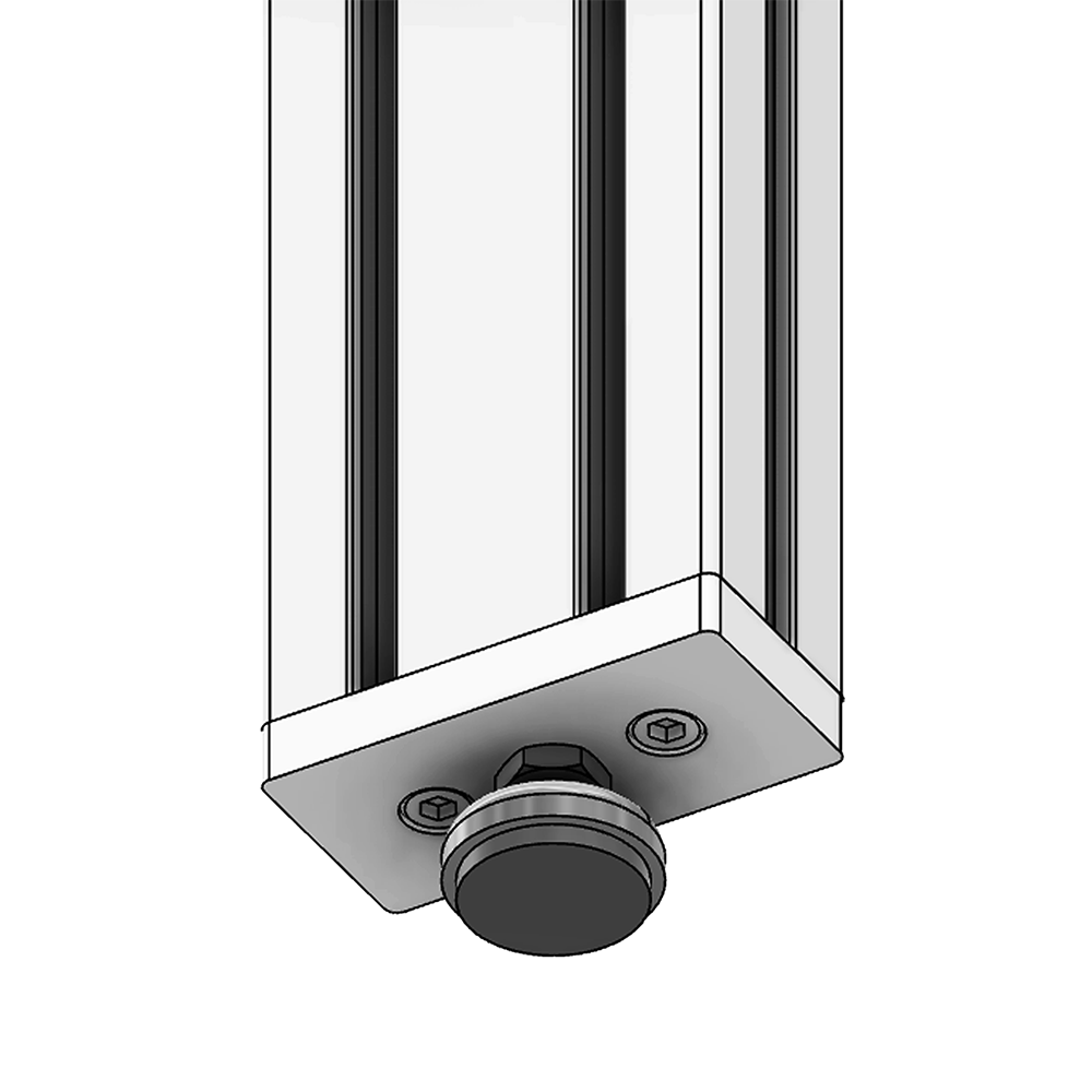 30D-M10D35-1 MODULAR SOLUTION D28 FOOT<BR>35MM PAD, M10 THREAD W/ JAM NUT